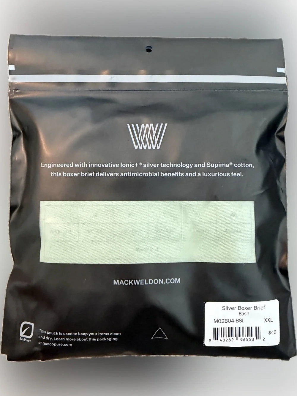 Mack Weldon Silver Boxer Briefs - Basil (XXL)